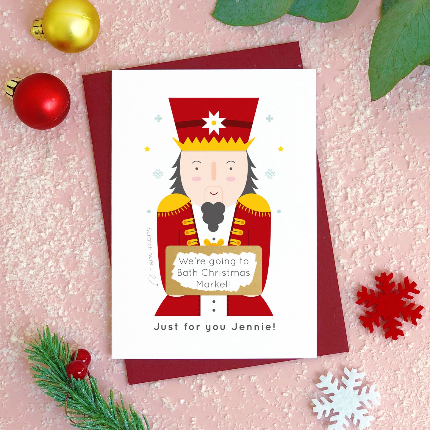 Personalised Nutcracker Christmas Gift Scratch Card