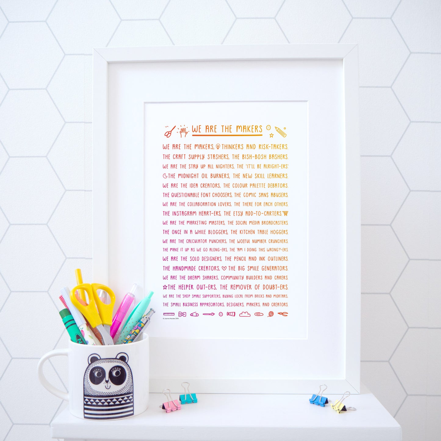 We are the makers rhyming print about what it means to be a maker in colour