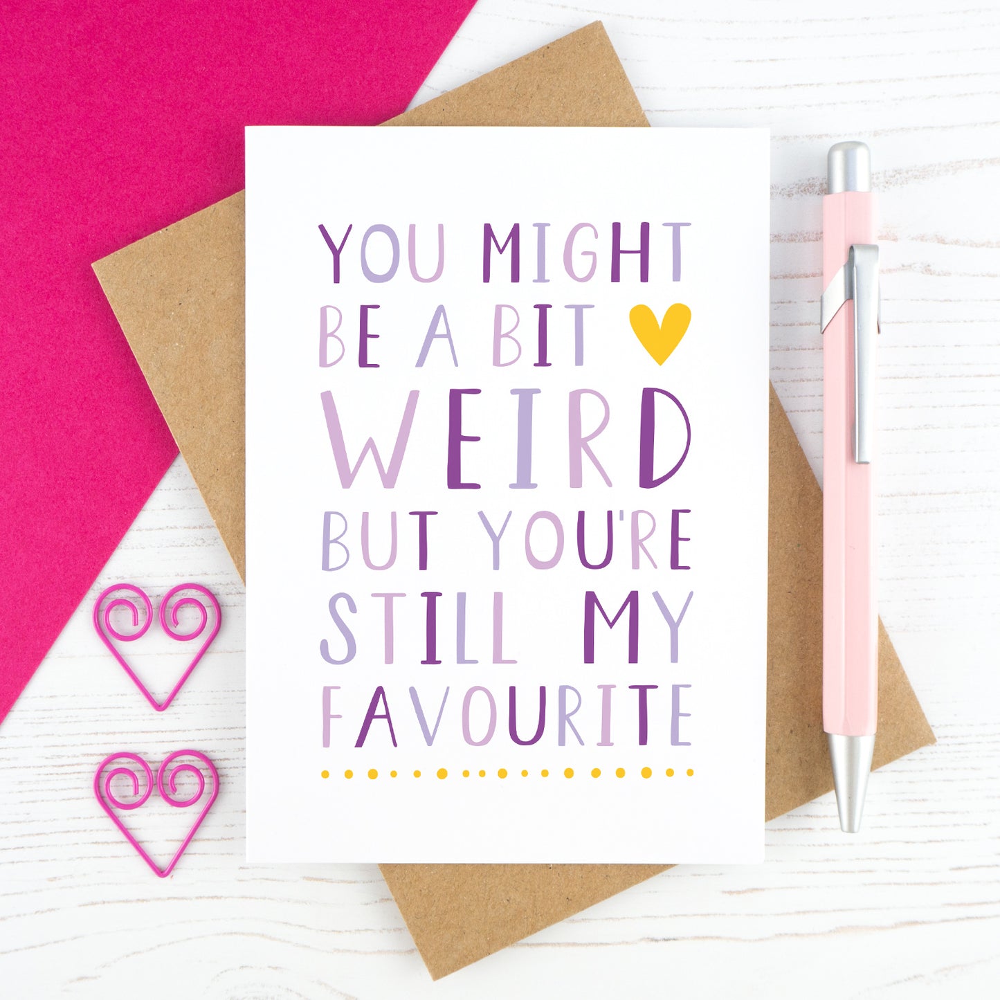 Purple, Plain - favourite weird person card