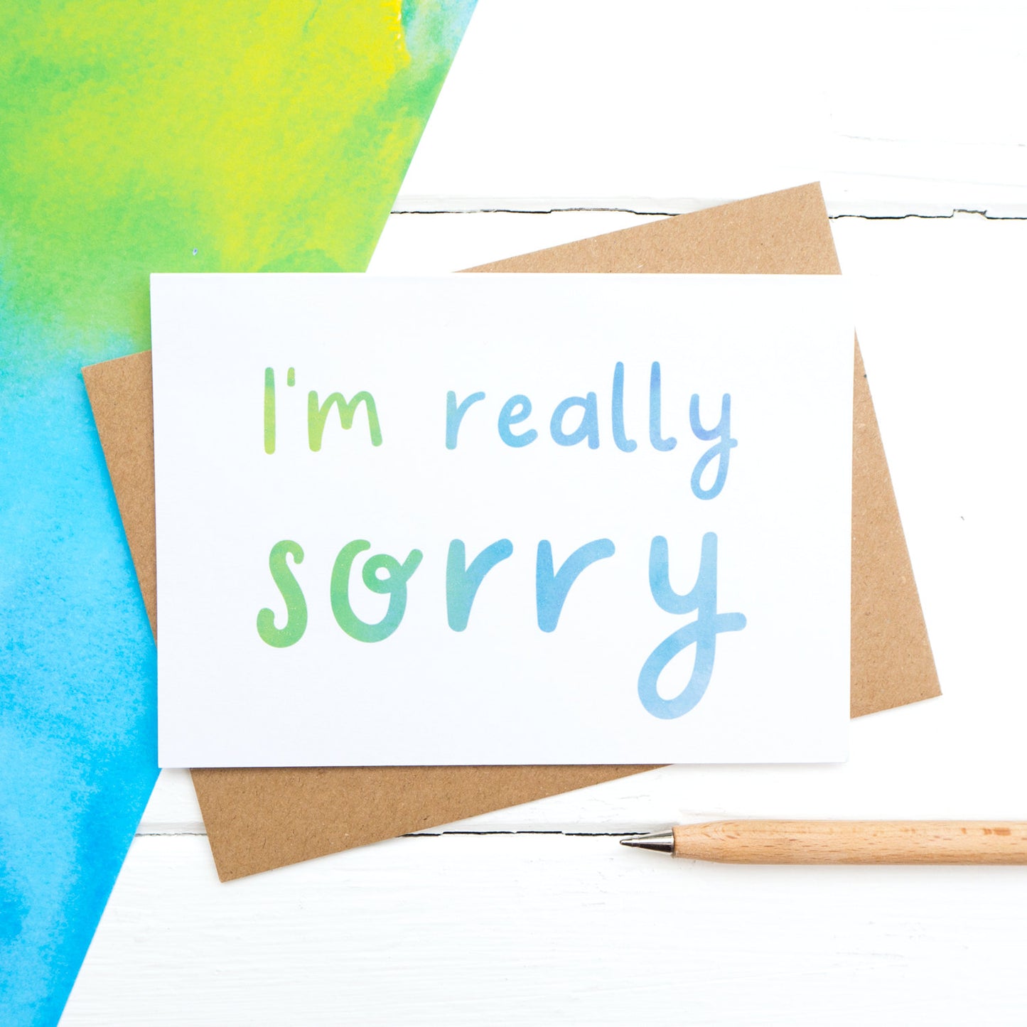 I'm really sorry - a simple but bright sympathy card for sending your condolences