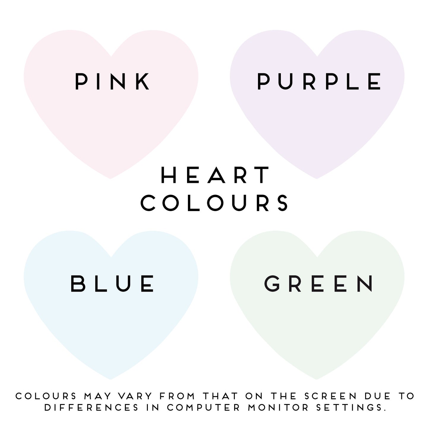 Colour options for the heart of the personalised wedding scratch card