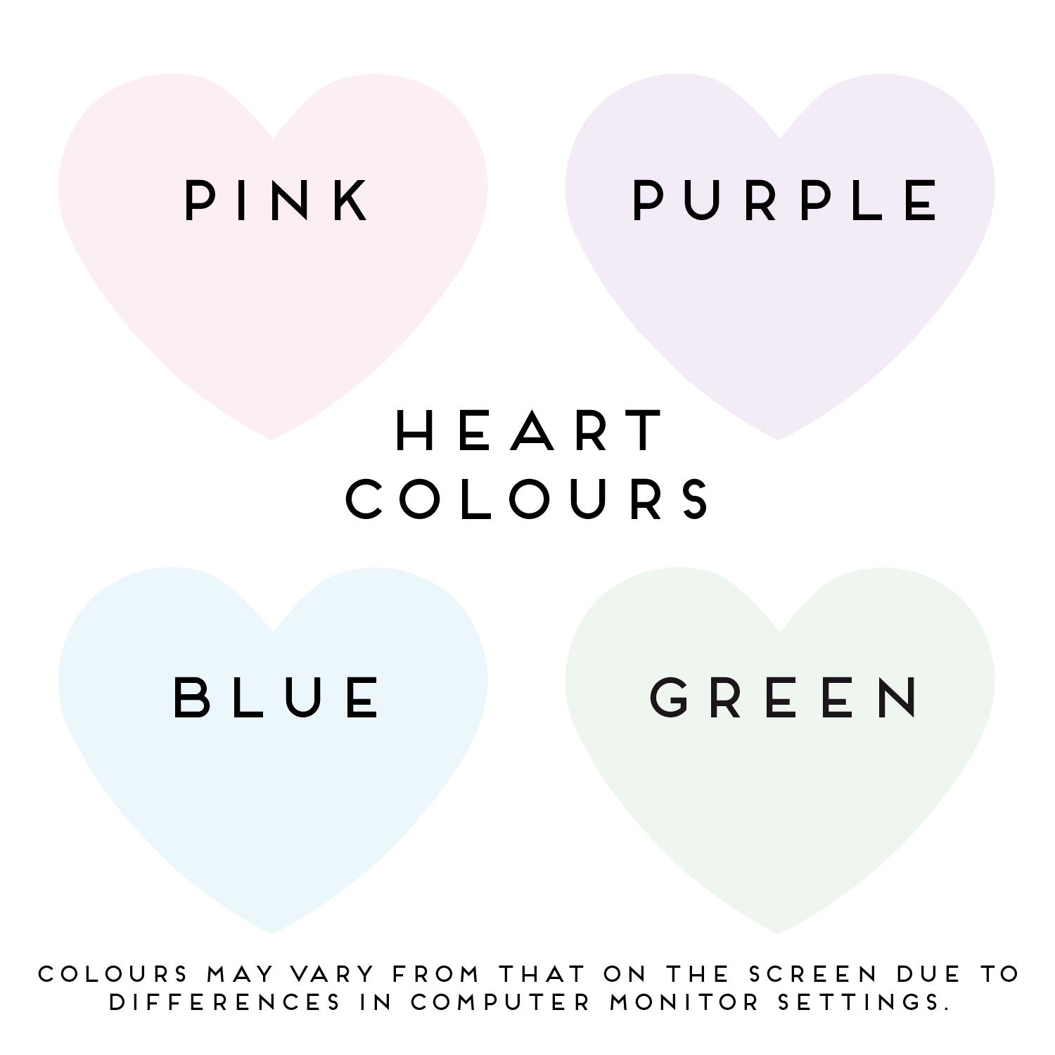 Colour options for the heart of the personalised wedding scratch card