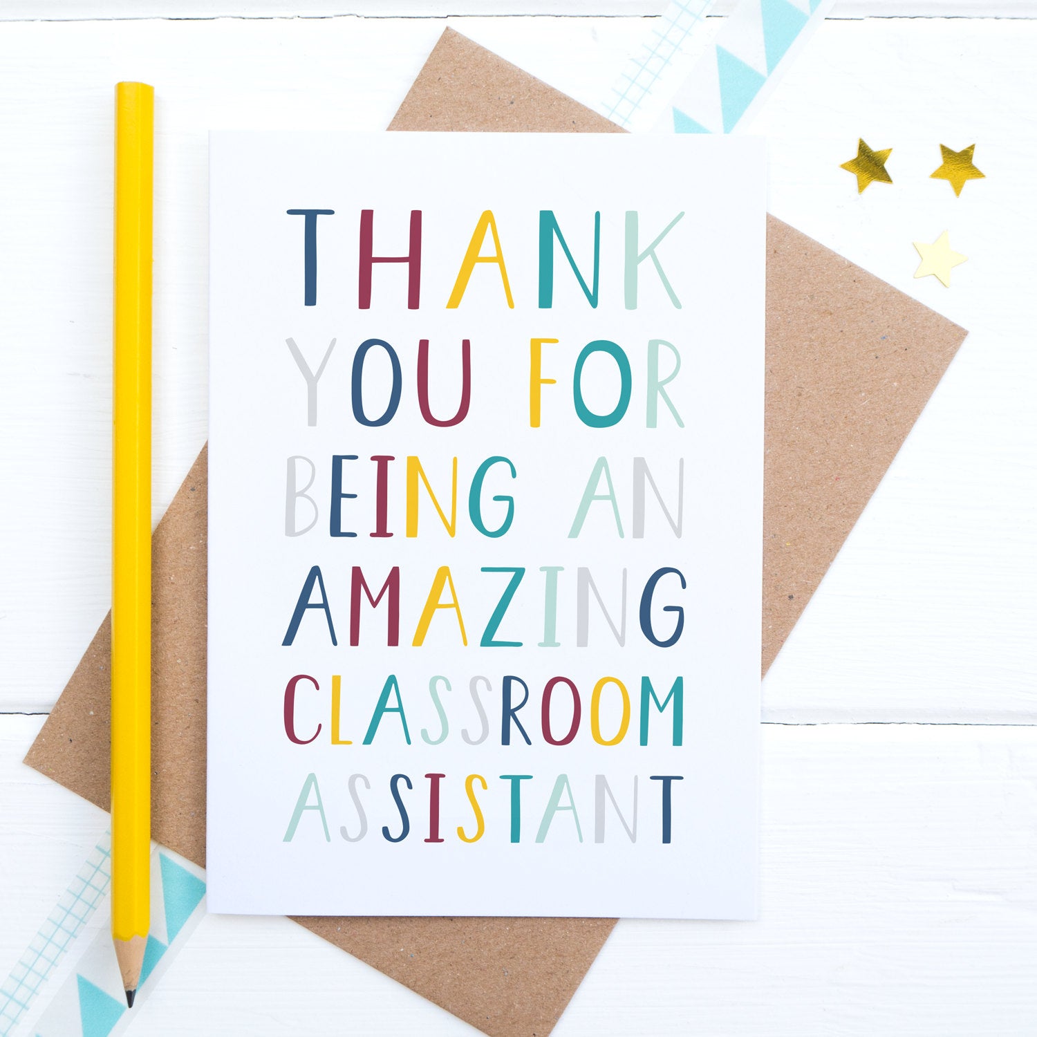 Thank you for being an amazing classroom assistant - end of term thank you card.