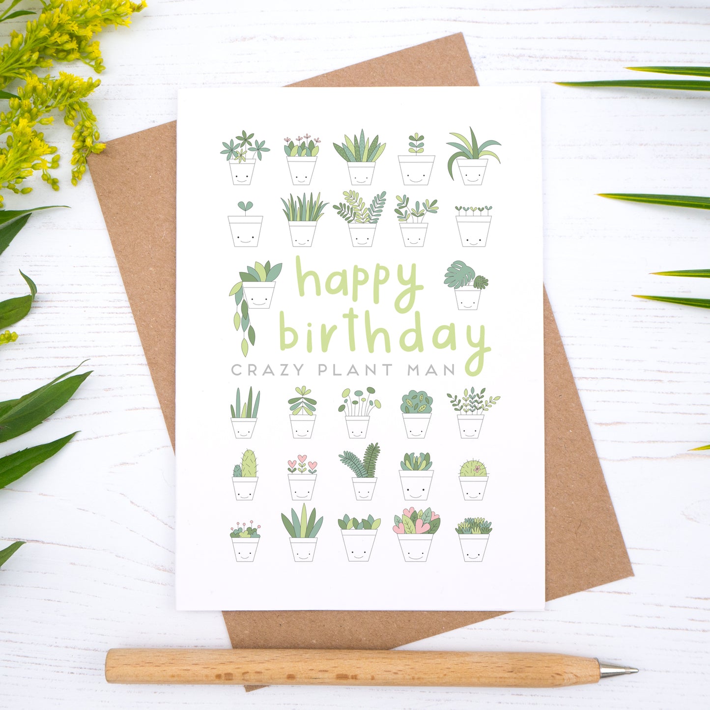 Crazy Plant Man Birthday Card