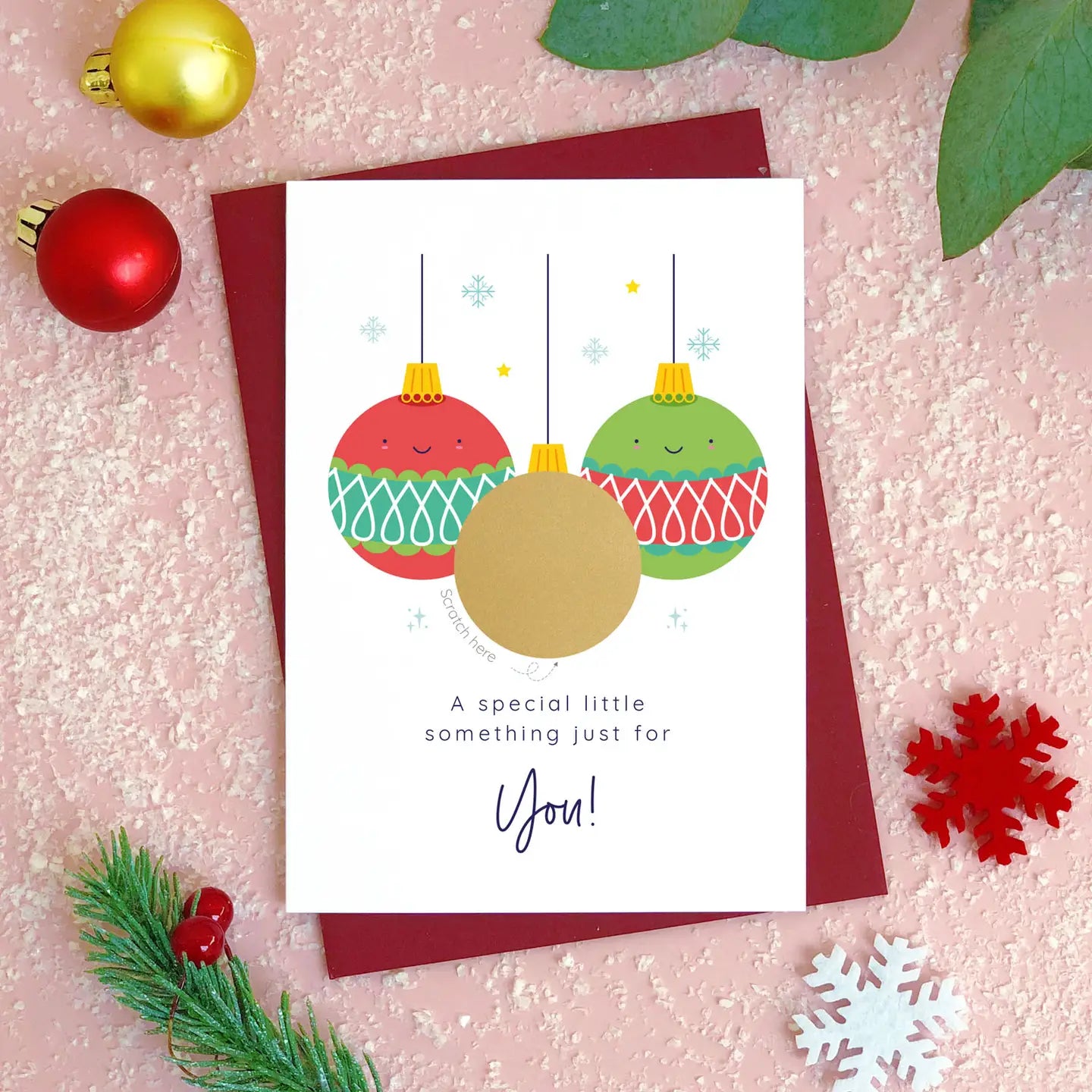 Christmas Bauble Scratch Card - Ex Stock