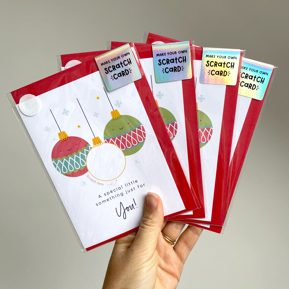 Christmas Bauble Scratch Card - Ex Stock