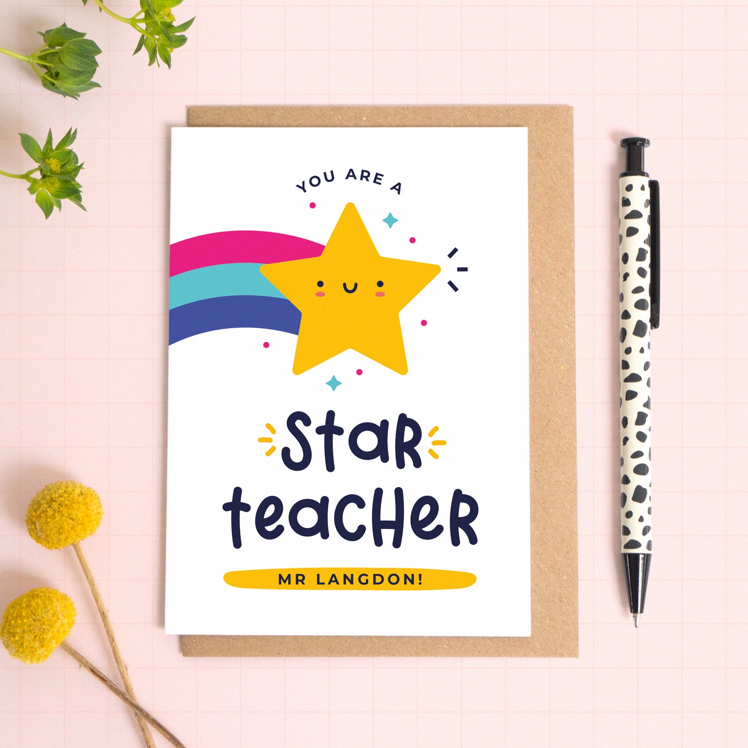 Personalised Star Teacher Thank You Teacher Card - Joanne Hawker