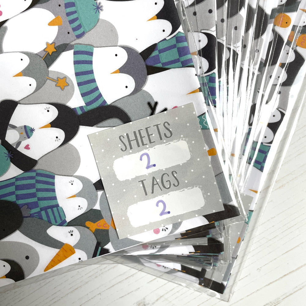 Penguin Gift Wrap - Ex Stock