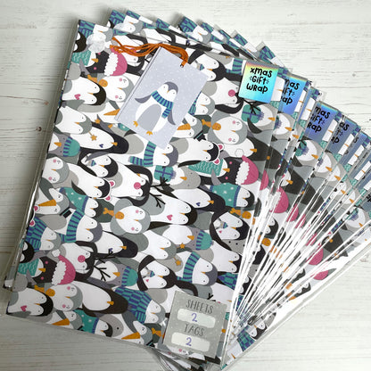 Penguin Gift Wrap - Ex Stock