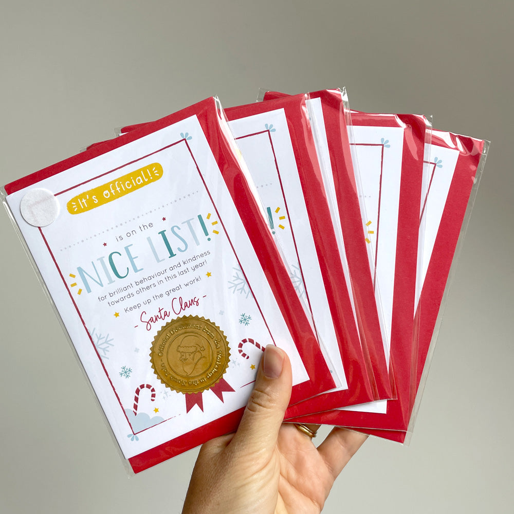 Nice List Christmas Certificate Card - Ex Stock