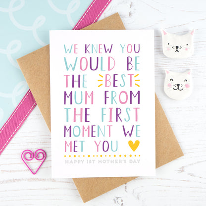 We knew you would be the best mum - multicoloured mother's day card