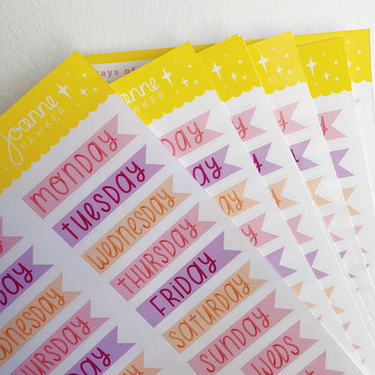 Days of the Week Sticker Sheet