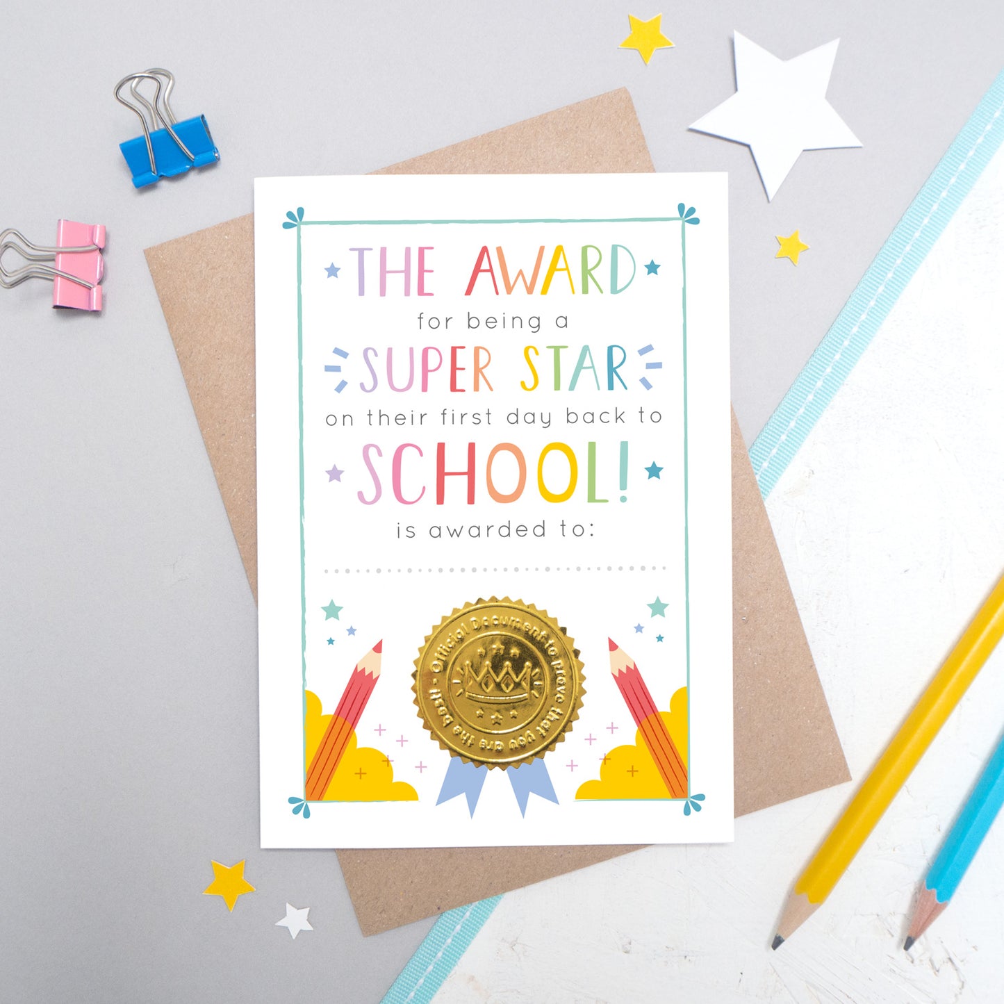 Back to School Certificate Card