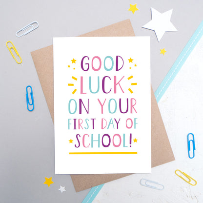 Good Luck on Your First Day of School Card