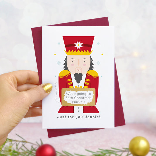 Personalised Nutcracker Christmas Gift Scratch Card