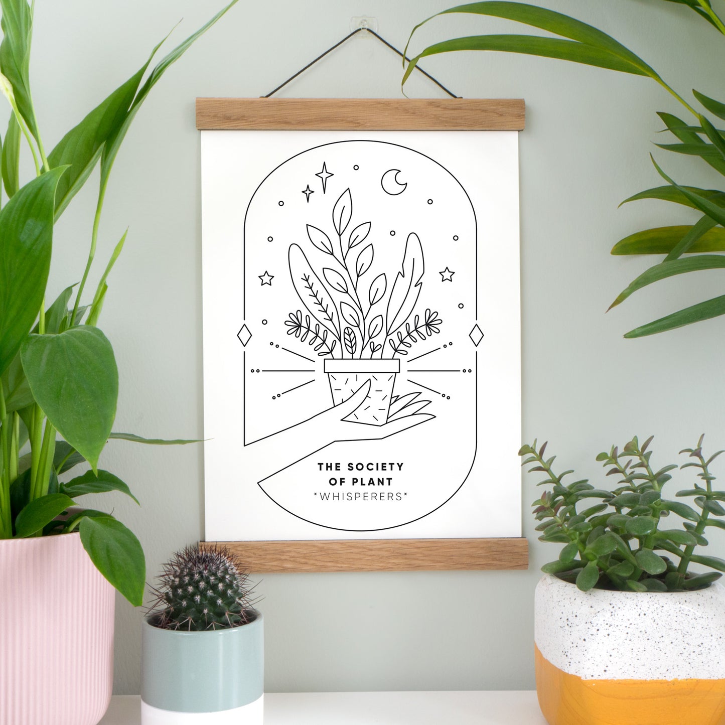 Joanne Hawker Society Of Plant Whispers Print In Black and White.