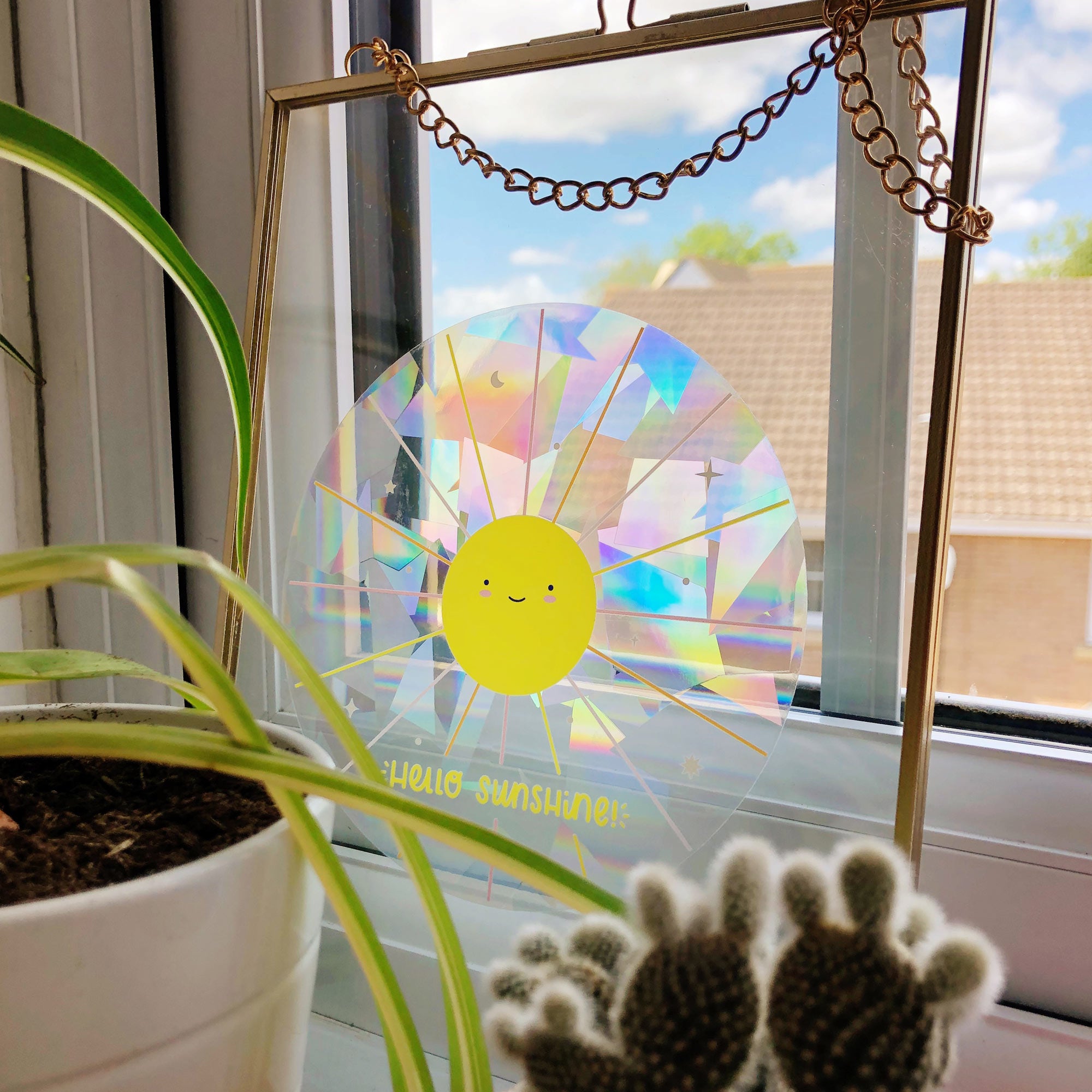 Hello Sunshine Suncatcher Window Sticker Joanne Hawker