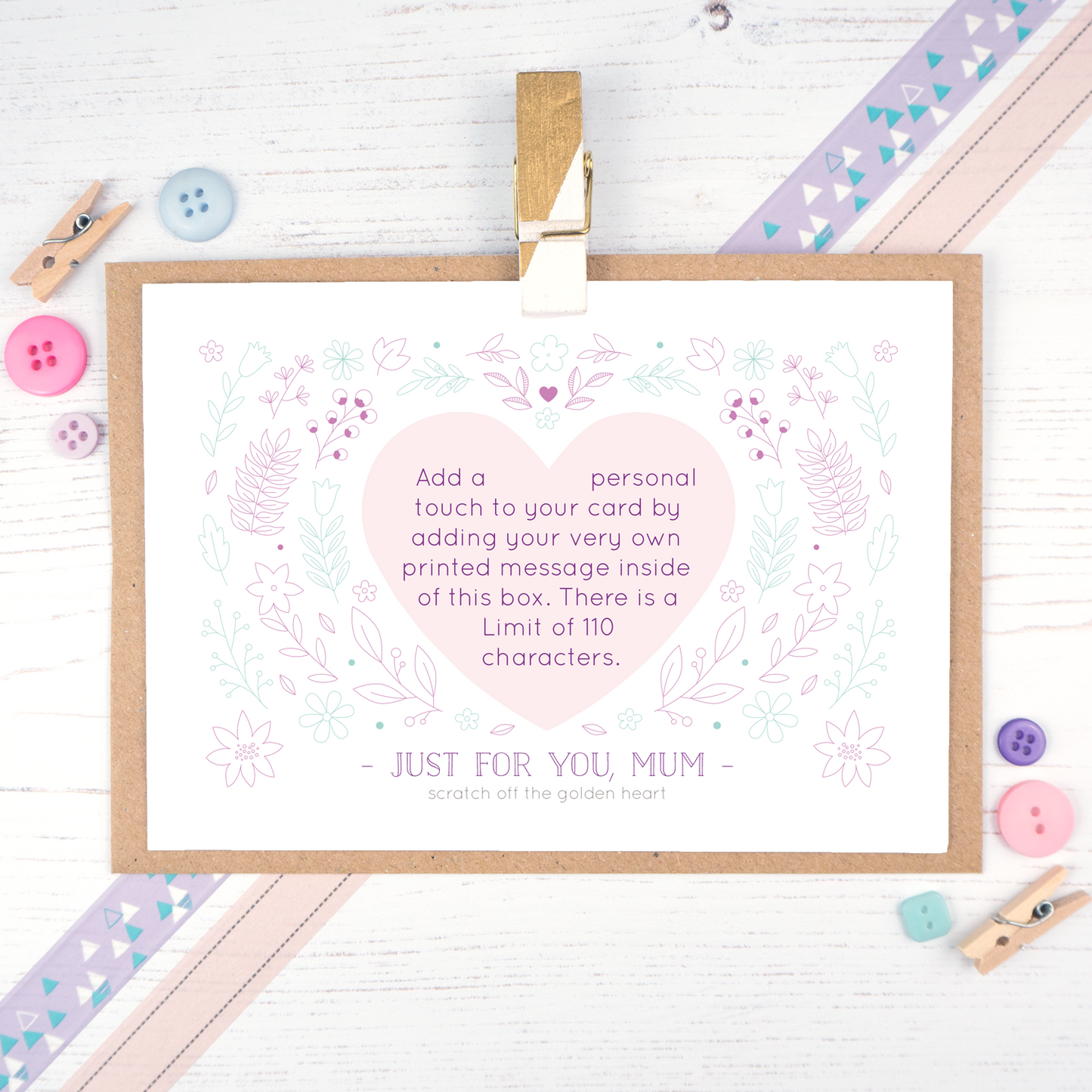 Personalised Just For You Mum Scratch card