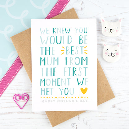 We knew you would be the best mum - blue mother's day card