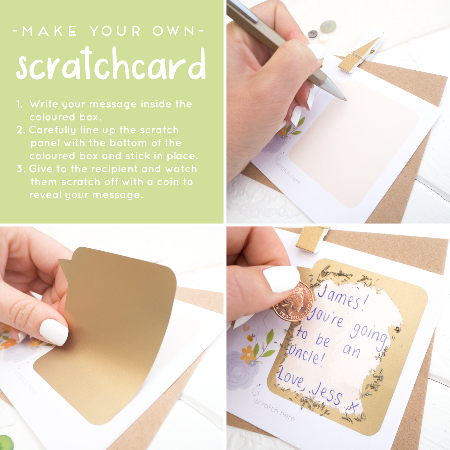 How to make your scratch card in 3 easy steps.