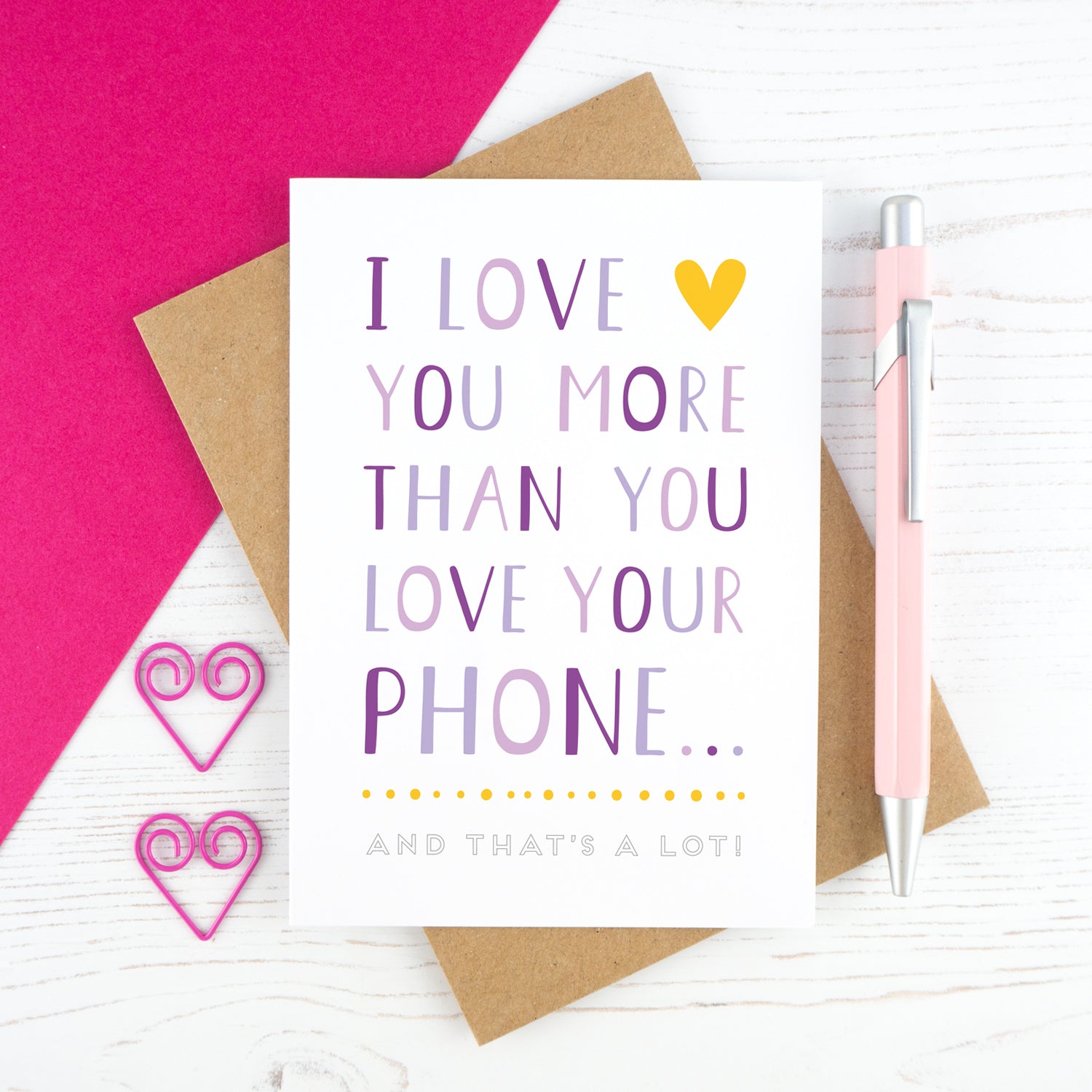 I love you more than you love your phone card - purple