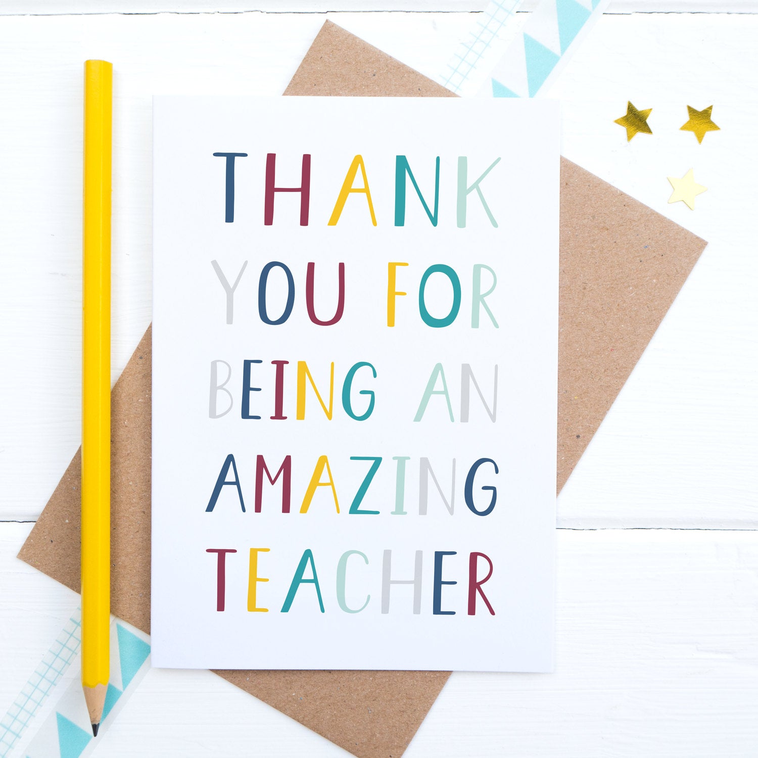 Thank you for being an amazing teacher - end of term thank you card.