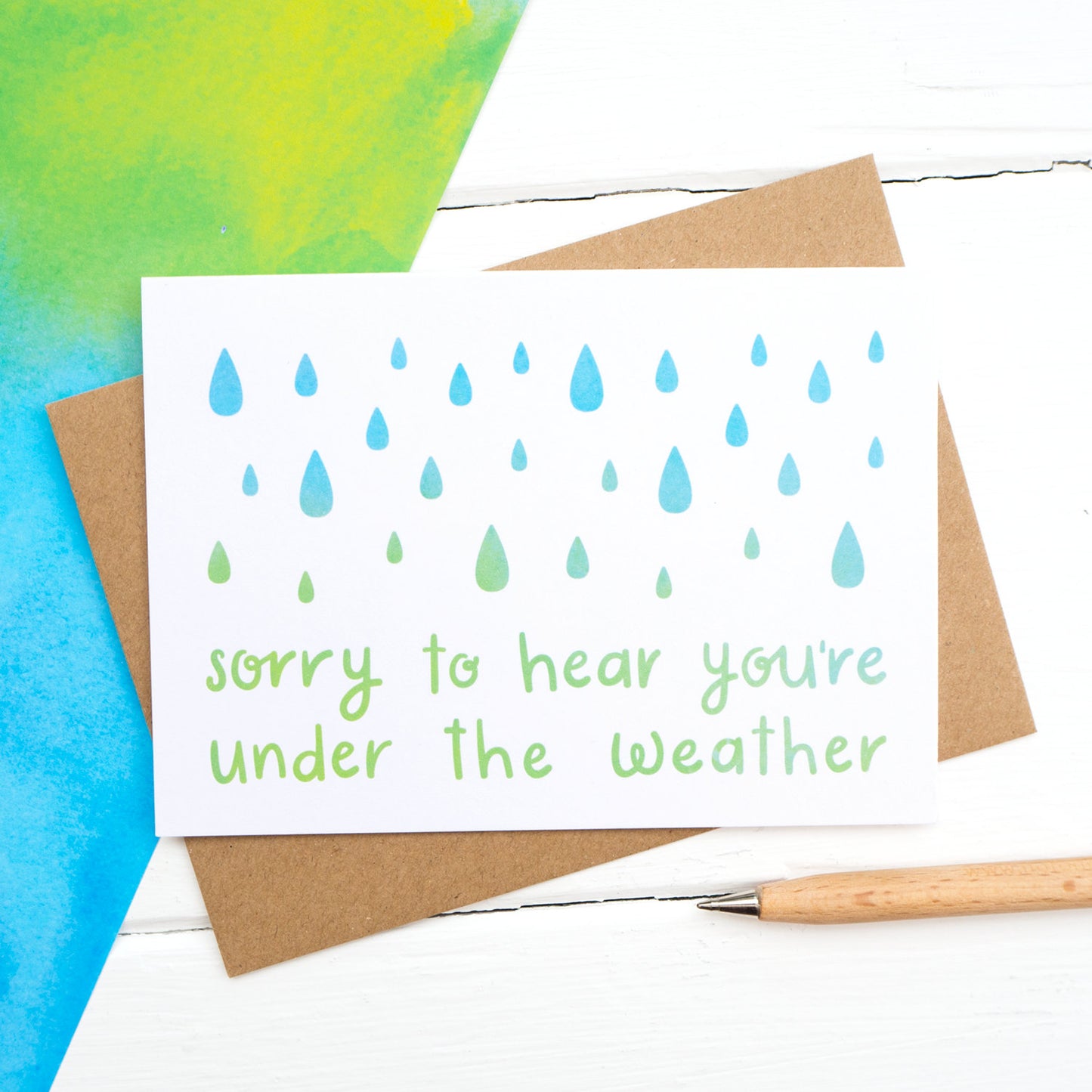 Sorry to hear you're under the weather, get well soon card.