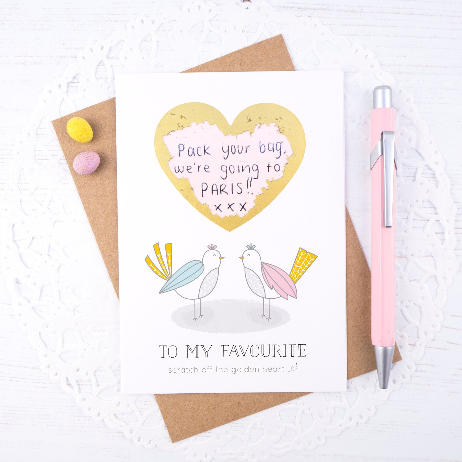 To my favourite scratch card - a love birds card for hiding a secret message to your favourite person. Ideal for valentines or anniversaries.