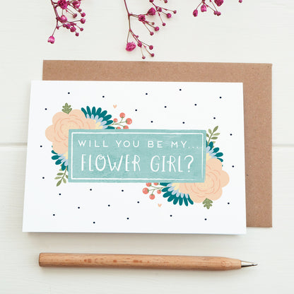 Will you be flower girl card in blue